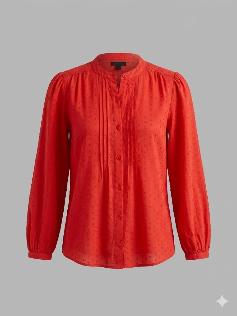 J. Crew Vibrant Red Textured V-Neck Blouse
